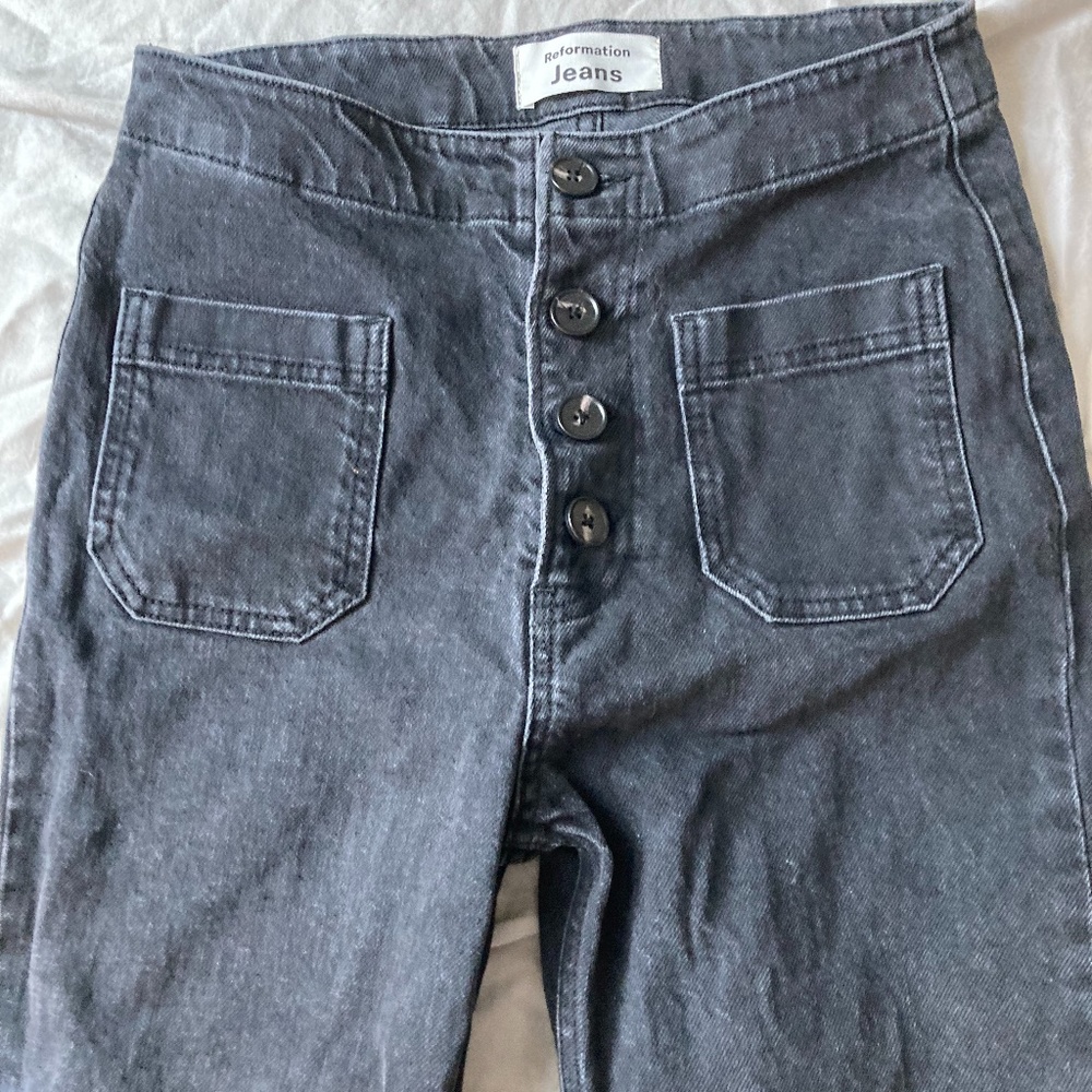 Reformation Mid Rise Black Jeans